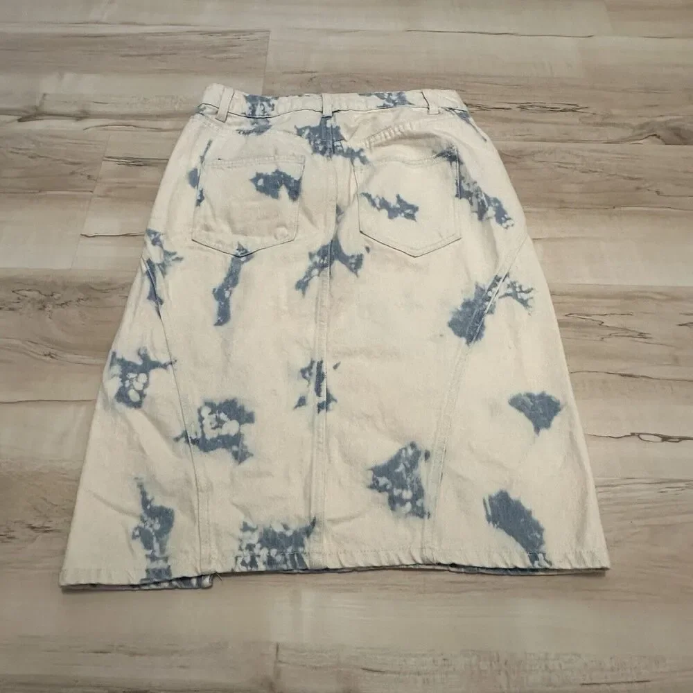 Future Collective‎ with Gabriella Women's High-Rise Midi Denim Skirt Size 4 New